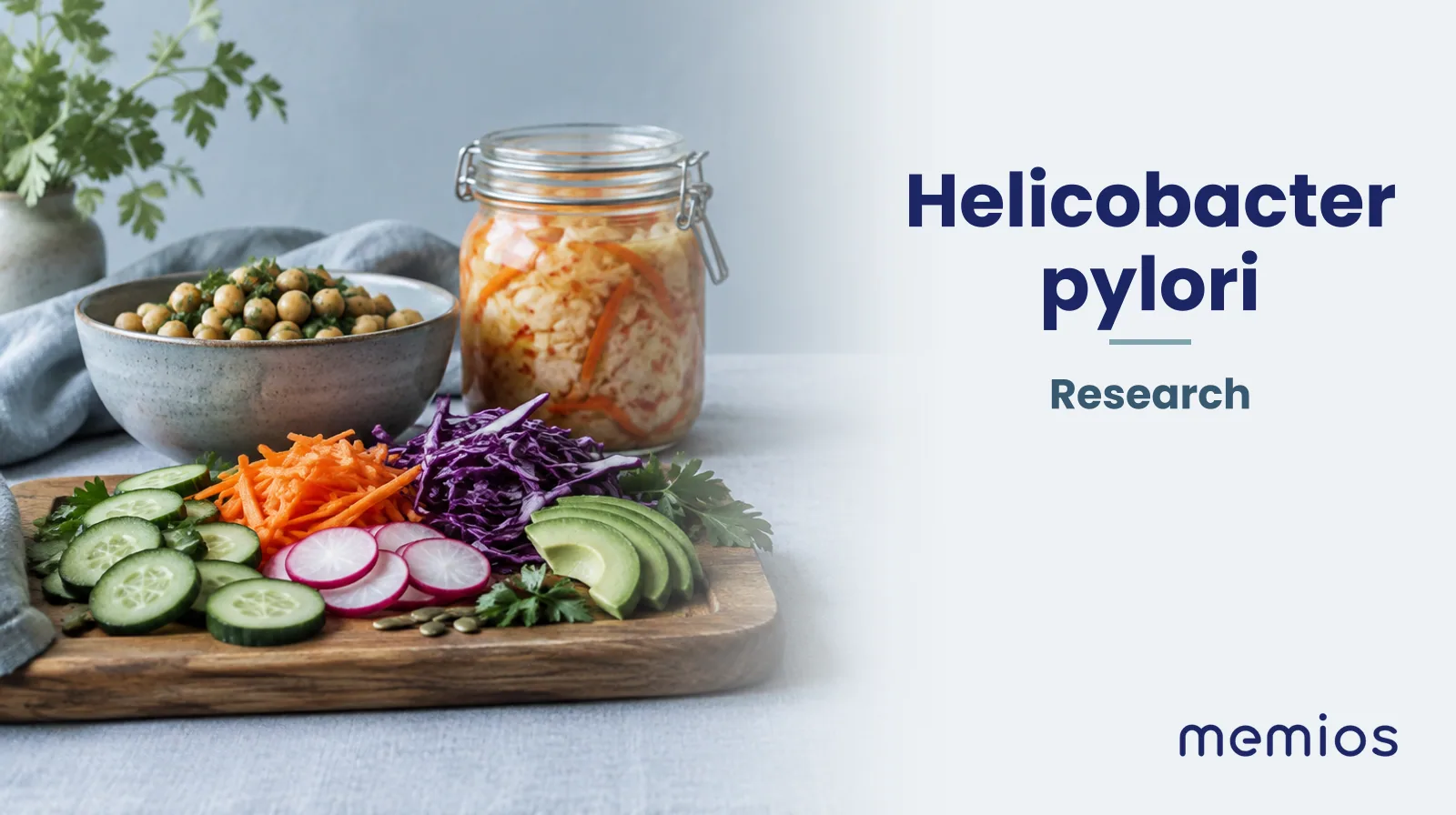 Photograph for Helicobacter pylori: whole foods on pale linen.